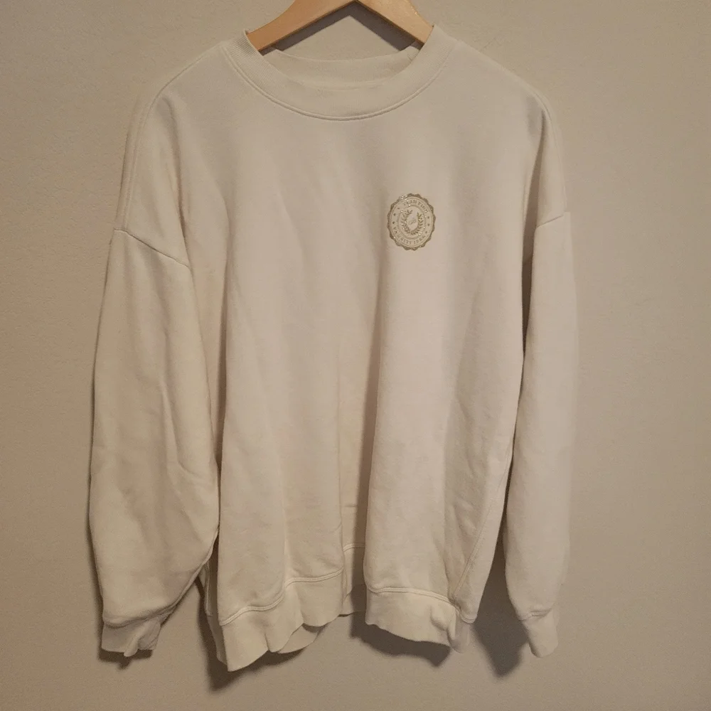 PINK Victoria's Secret glitter cream Sweatshirt size large